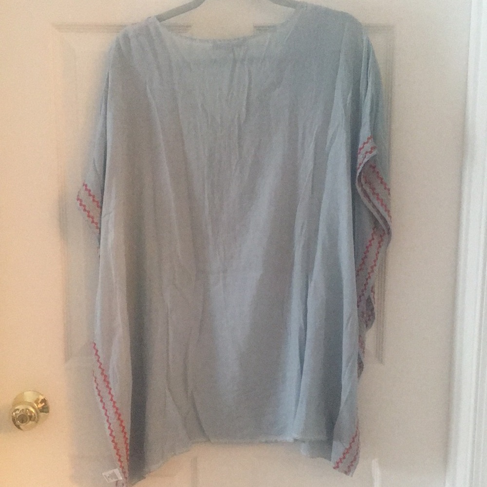 Embroidered Poncho Top - Picture 6 of 6